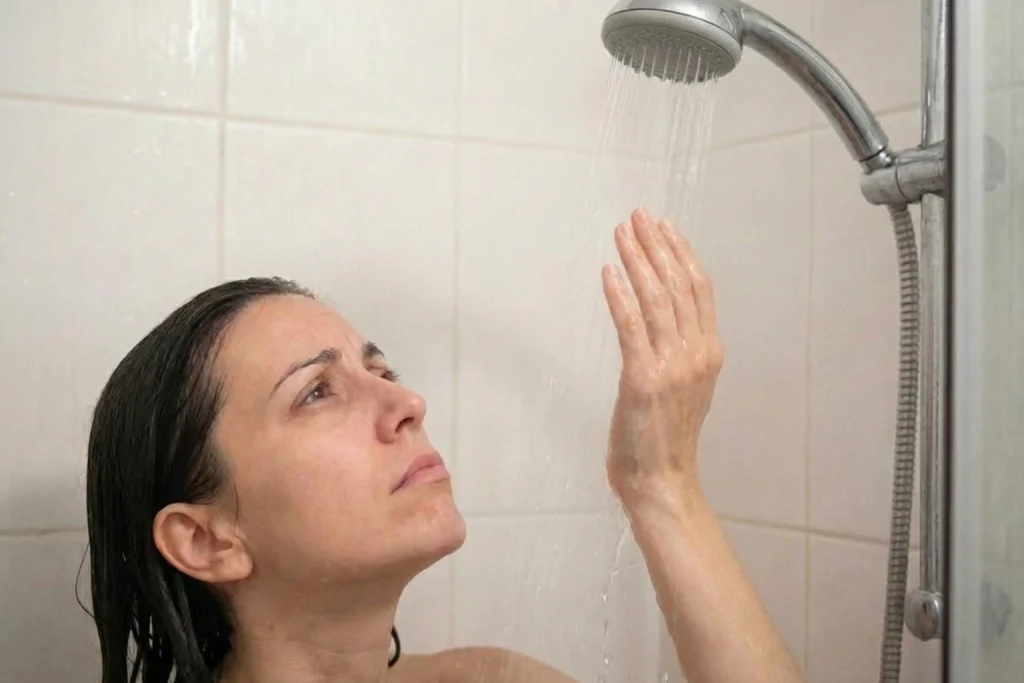 A woman experience, low flow in her shower